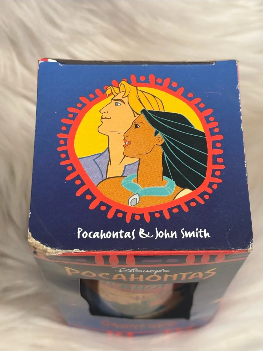 1994 Burger King Disney POCAHONTAS, Pocahontas and John Smith/Glass-NIB